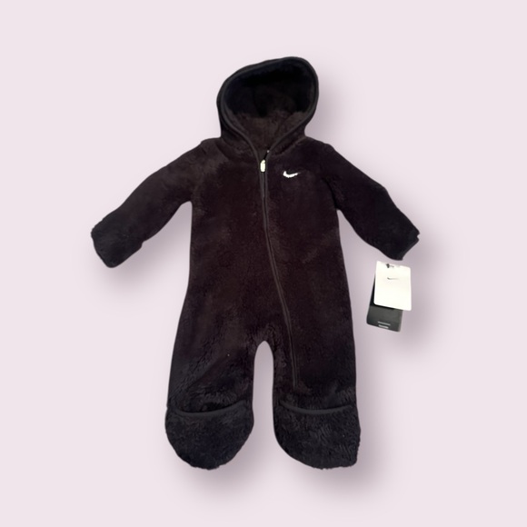 Nike Other - NWT Baby Nike Black Fleece Zip Front Hoodie One Piece Size 6 Months